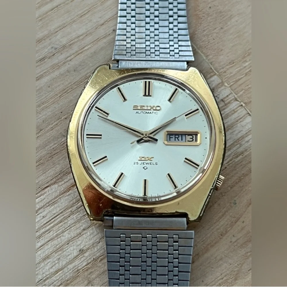 Seiko DX Automatic 25 Jewels Super Rare Vintage Men's Watch Gold Plated Case